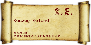 Keszeg Roland névjegykártya