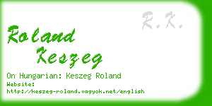 roland keszeg business card